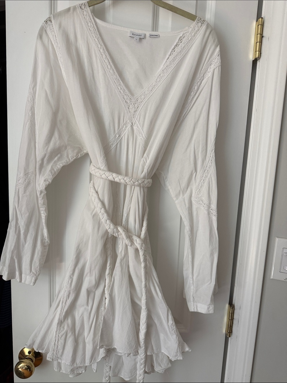 RHODE Ella dress with Lace Trim L